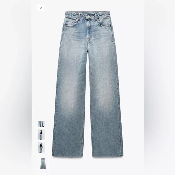 Zara TRF High Rise Wide Leg jeans 8 - Picture 5 of 9